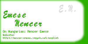 emese mencer business card
